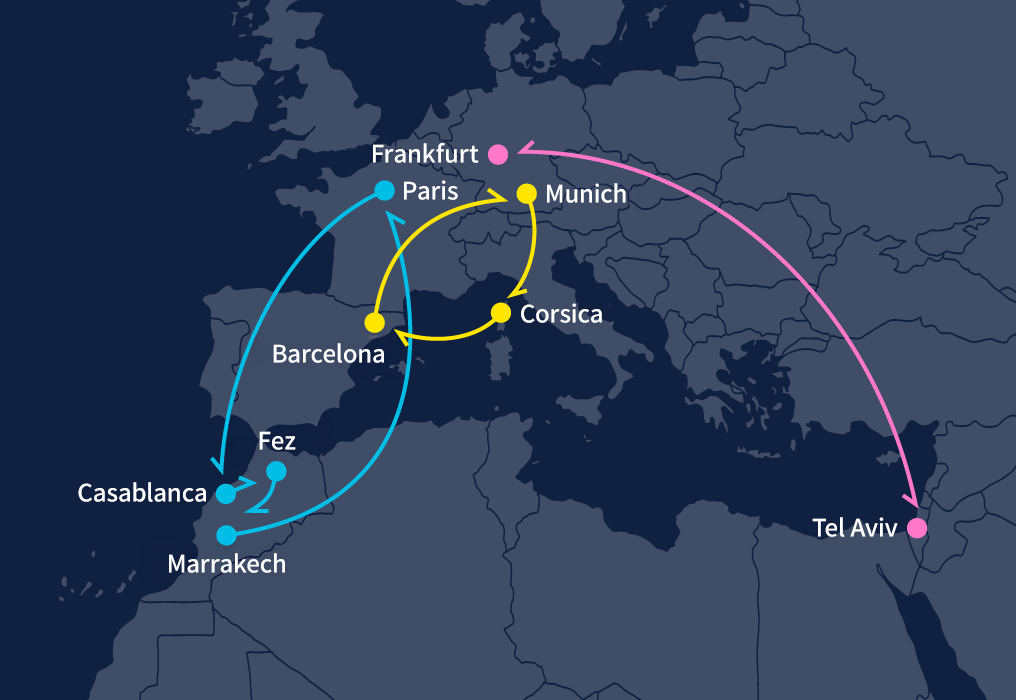 Example of charter rates for Europe/Middle East/Africa